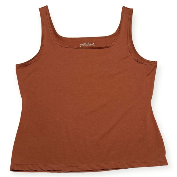 Peruvian Connection Women's Essential Pima Tank Top In Cinnamon Sz XL - Picture 1 of 8